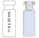 Crimp neck vial, N 11, 11.6x32.0 mm, 1.5 mL, small opening, flat bottom, clear 70201CG