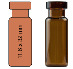 Crimp neck vial, N 11, 11.6x32.0 mm, 1.5 mL, flat bottom, amber  70201HP.2 