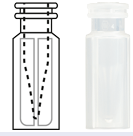 Snap ring/crimp neck vial,N 11, 11.6x32 mm,PP tr.,w. integr. 0.2 mL glass insert 702134