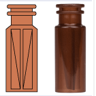 Snap ring/crimp neck vial, N 11, 11.6x32.0 mm, 0.3 mL, inner cone, PP amber  702173