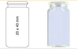 Snap cap vial, N 18, 20.0x40.0 mm, 5.0 mL, flat bottom, clear 70271