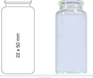 Picture of Snap cap vial, N 18, 22.0x50.0 mm, 10.0 mL, flat bottom, clear  70272