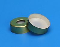20mm Gold Magnetic Seal, 8mm Hole, 0.125" Clear PTFE/Clear Blue Silicone Lined 5150BTP8-20