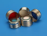 18mm Silver Magnetic (Metal) Cap with 0.050" Red PTFE/Silicone Liner (Shore A 45), Ultra Low Bleed 535050-18M