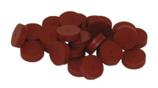 9.5mm Diameter Red High Temp GC Septa with Guide Hole, 3mm Thick, Long Life - 450 Injections, Max Temp 400°C 606GHT-9.5R