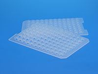 96 Round Well Pre-Slit (8mm Diameter & Short Plug) Clear Sealing Mat with Spray Coated PTFE/Premium Silicone 9764758MR-96