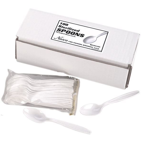 Nasco Sterilized Spoons - Box of 100 B01041(A), B01041A