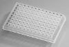 Picture of 0.1 mL 96 Well PCR Plate, Full Skirt, Clear, H1 Notch, 5/bag, 25/pk 402501