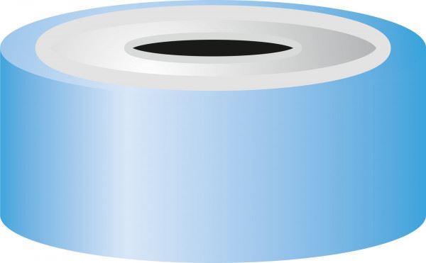 Crimp closure, N 20, alu. blue/tin, center hole,Sil. white/Polyimide orange, 3mm  702404