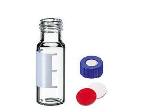 Picture of 2ml CLEAR glass vial 9mm screw, with Preassembled PTFE/Sil Cap MSV923-C