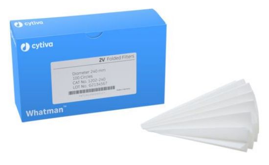 Picture of Grade 2V Pre-Folded Filter Paper for Qualitative Analysis, 240 mm circle (100 pcs) 1202-240