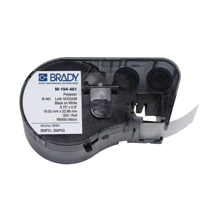 BMP51 BMP53 B-481 Polyester Microscope Slide Laboratory Labels, Black/white, H19.05mm x W22.86mm( was 143301) 170886
