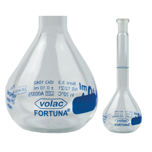 Volumetric Flask, clear glass, VOLAC FORTUNA, 1000 ml, with TS 24/29, DE-M, US258/WAC/K/2