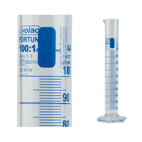 Graduated Cylinders, VOLAC FORTUNA, 2000 ml : 20.0 ml, hexagonal base, DE-M, US263/WAC/J/S