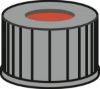 Picture of Screw closure, N 13, PP, black, center hole, Red Rubber/FEP colorless, 1.5 mm 702050