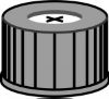 Picture of Screw closure, N 13, PP, black,center hole,Sil. white/PTFE blue,cross-slit,1.5mm 702925