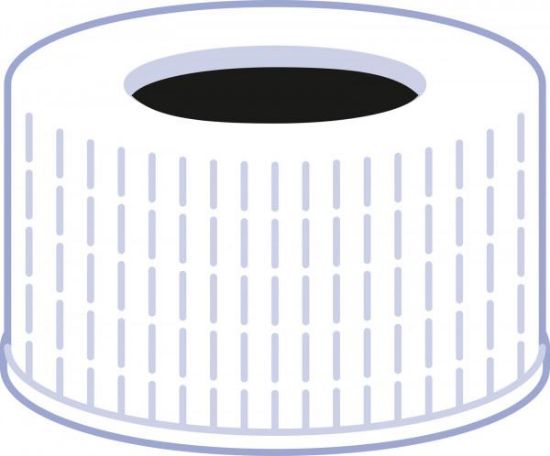 Picture of Screw closure, N 24, polypropylene, white, center hole, no liner  702060