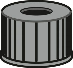 Picture of  Screw closure, N 8, PP, black, center hole, no liner 70249