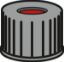 Picture of Screw closure, N 8, PP, black, center hole, PTFE red/Silicone w./PTFE red, 1.0mm 702069 