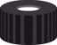 Picture of Screw closure, N 9, PP, black, center hole, Silicone white/PTFE red, 1.0 mm  702036 