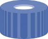 Picture of Screw closure, N 9, PP, blue, center hole, Silicone white/PTFE red, 1.0 mm  702287.1 