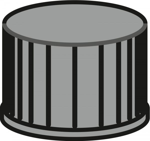  Screw closure, N 8, PP, black, closed top, no liner 70250