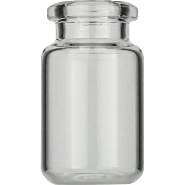 Crimp neck vial, N 20, 22.0x38.25 mm, 6.0 mL, rounded bottom, bev. neck, clear 702917 