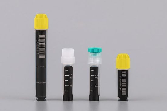 Picture of 3D Barcode 4.0 mL Cryogenic Vial, SBS Format, Compatible with Brooks System, Racked,Self-Standing, External Thread, Caps on, Sterile, 48/Pk, 480/Cs,  614051