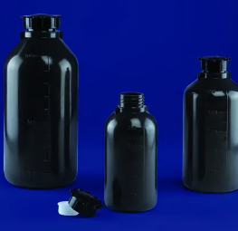 NARROW NECK BOTTLES Black Opaque PE 250 ml KAR3231