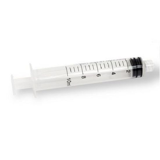 Picture of 10ml Luer Lock, Non-Sterile, 3 Piece Disposble Syringe, Case 2000, MSS3P10LLNS