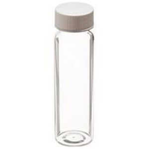 Picture of 60mL Clear Vial, 24-400mm Solid Top White Polypropylene Closure, PTFE Lined  ,pk100, 9-090