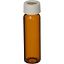 Picture of Precleaned - 40mL Amber Vial,  24-414mm Open Top White Polypropylene Closure,  .125" PTFE/Silicone Lined ,pk144, 9A-104-2
