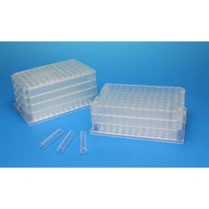 Picture of 0.5mL MTP System  ABS Plate with PTFE/Silicone/PTFE Liner, Cover & Glass 9x17mm Conical Vials 9905LC-812