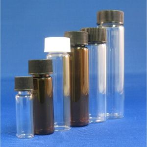 Picture of 2 Dram, 17x60mm Vial, 15-425mm Thread, Black Polypropylene Open Hole Cap, PTFE/Silicone Lined 88030-1760
