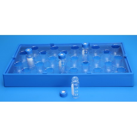 25 Position Insert Tray for Universal Vial Rack, to Hold 8mm Vials, made from Clear PETG  9601-08