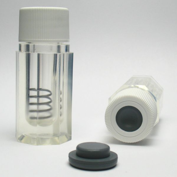 2mL Storage Holder Vial with Spring, Stopper and White Polypropylene Closure for Snapped Open Ampoules 9450-01