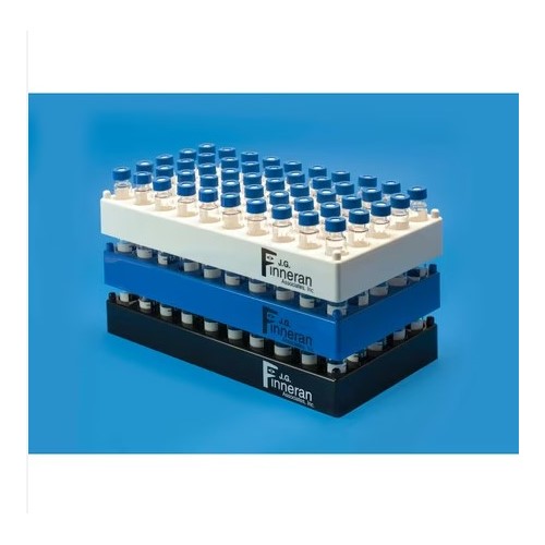 50 Position Blue Polypropylene Stackable Rack for 12mm Vials and Tubes, Autoclavable 9750-12B