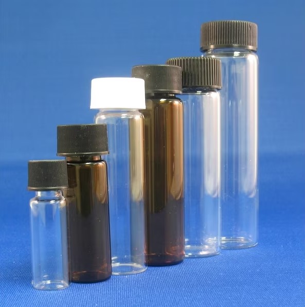 6 Dram, 23x85mm Vial, 20-400mm Thread, Black Polypropylene Solid Top Cap, PTFE/F217 Lined 824020-2385