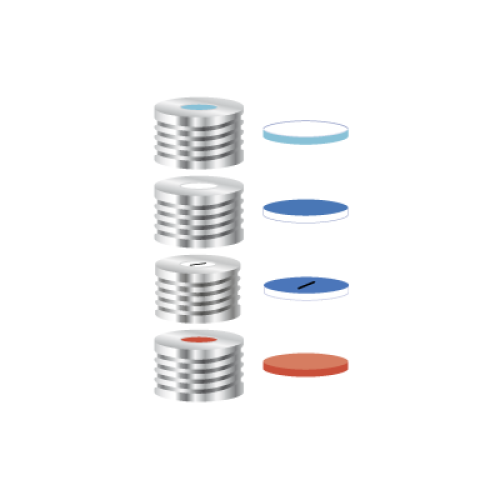 Screw closure, N 18, metal (magn.), sil.,c. hole,Silicone blue tr./PTFE w.,1.5mm 702827 