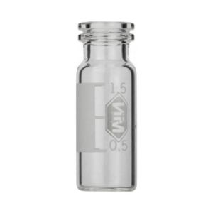 Picture of Snap ring/crimp neck vial, N 11, 11.6x32.0 mm, 1.5 mL, label, flat bottom, clear  702713