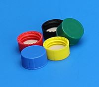 9mm Solid Top R.A.M.™ Ribbed Cap, Royal Blue Polypropylene, PTFE/Silicone Lined, 53550-09FRB