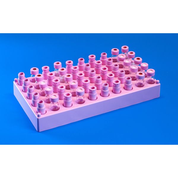 MicroAnalytix New Zealand 50 Position Pink Polypropylene Stackable Rack For 12mm Vials And