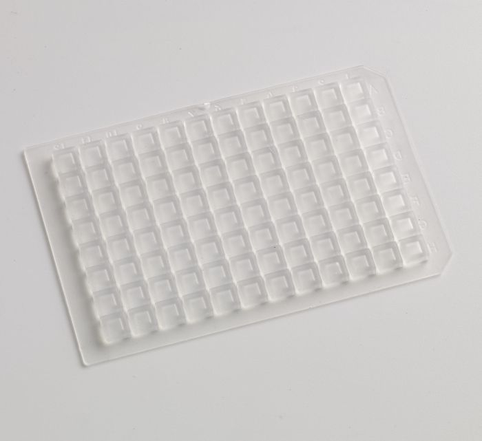 384 Square Well Pre-Slit Clear Sealing Mat with Spray Coated PTFE/Premium Silicone, 976075SW-384