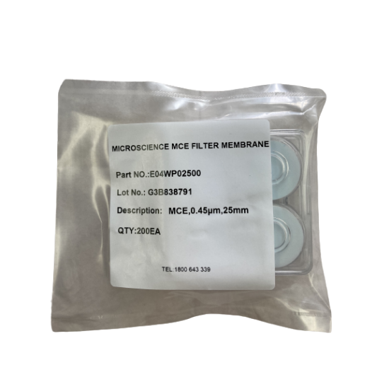 Picture of Membrane Filter MCE 0.45um 25mm Plain white non-sterile box200 E04WP02500