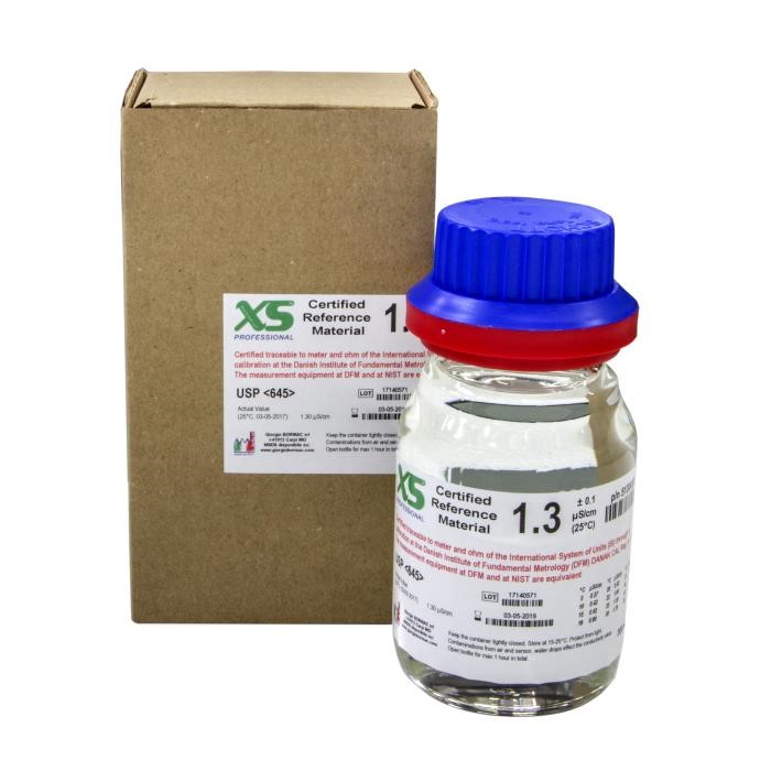1x280 ml XS Conductivity Standard 1,3 µS/cm ± 0,1 / 25°C glass bottle with DFM certificate 51300303