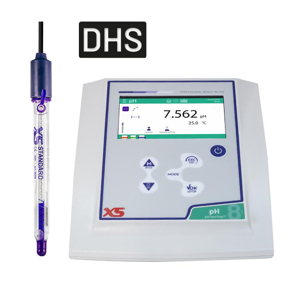 pH 8 PRO, kit BASIC with pH electrode XS STANDARD T BNC DHS.  Cable S7/BNC, temperature probe NT55 50101192