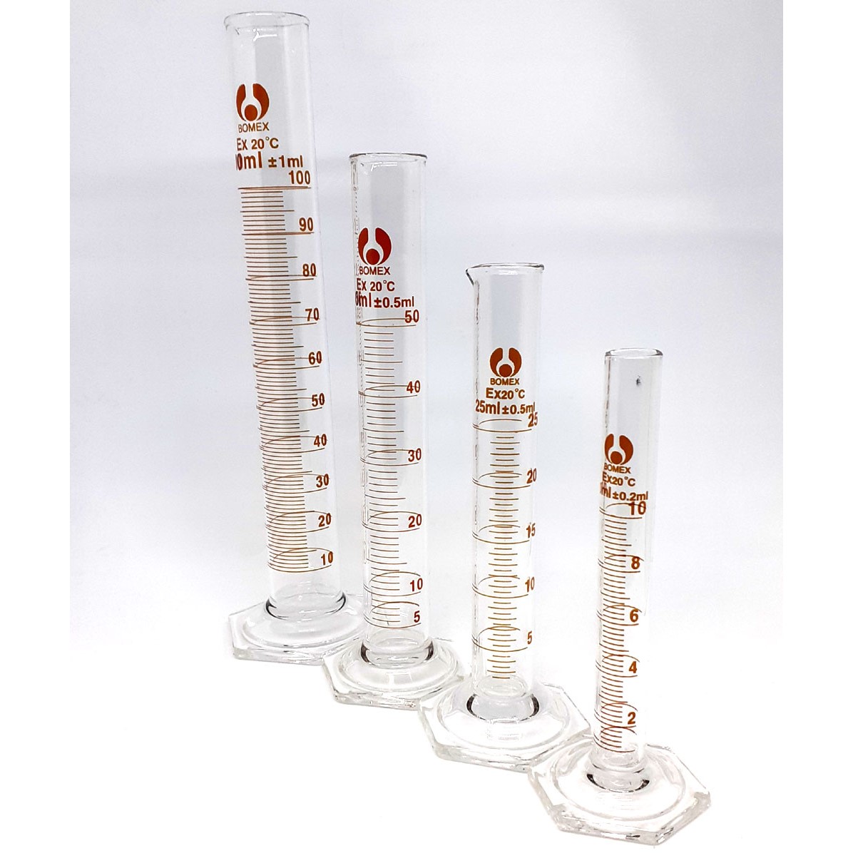 MEASURING CYLINDER GLASS – HEX BASE – BOMEX 1000ML +/-10ML 49CGB1000