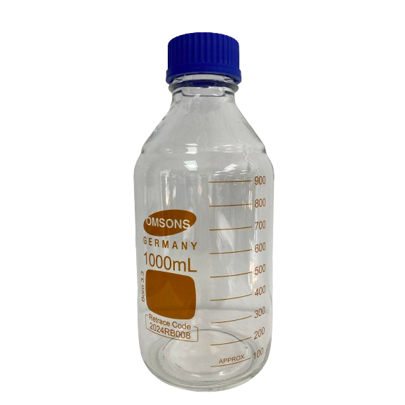 Bottle Reagent Clear Glass Screw Cap. 1000ml, Amber Printing, pk10,  MS 1400.100.08