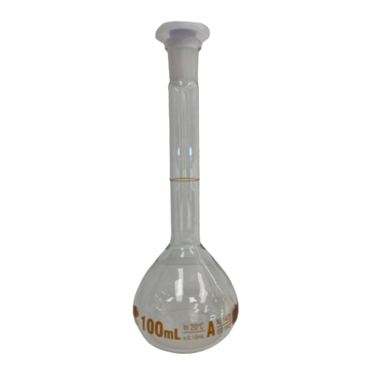 Picture of Volumetric Flasks, Clear, Class 'A' with Batch Certificate, 100ml, Amber Circle, MS 3600.102.08