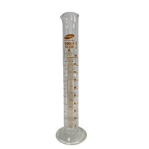 Picture of Measuring Cylinder Temperature @20C ISO/DIN 4788 Round Base, 100ml, Amber Printing, MS 2404.101.05